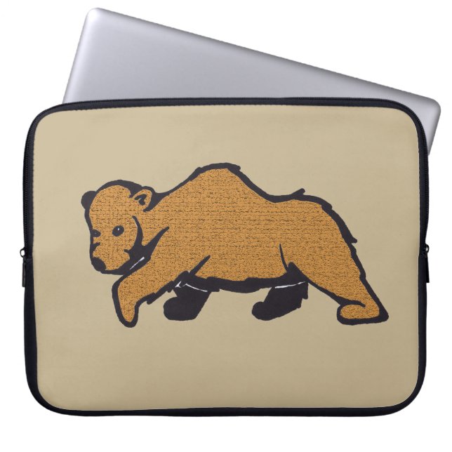 Wildlife Teckning Brown Bear Laptop Fodral (Framsidan)