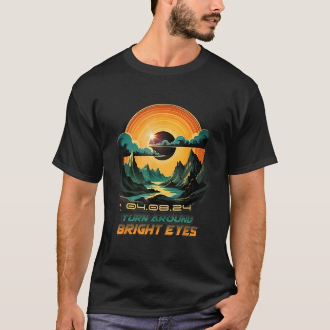 Wildlife Total Solar Eclipse 2024 Turn Around Brig T Shirt (Framsida)