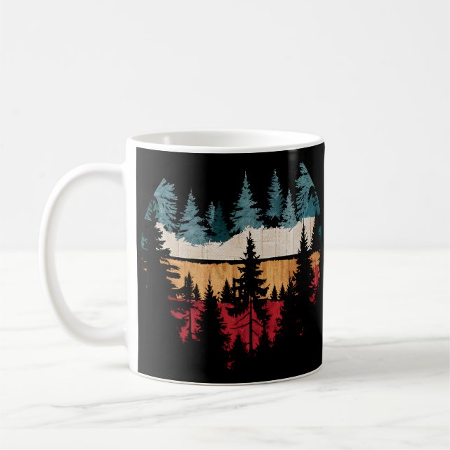 Wildlife Träd är utomhus naturområdet Retro Forest Kaffemugg (Vänster)