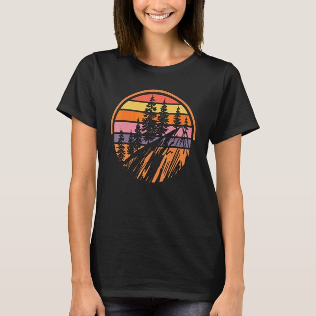 Wildlife-Träd utomhus, där Hiker Retro T Shirt (Framsida)