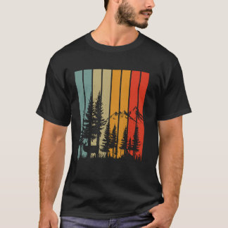 Wildlife Träd utomhus Natur Retro Forest älskare T Shirt