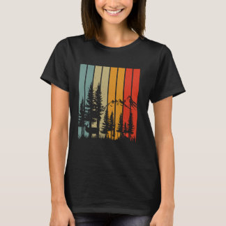 Wildlife Träd utomhus Natur Retro Forest älskare T Shirt