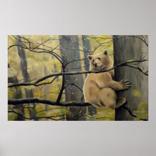 Wildlife-utskrifter kanadensiska kermode Bear Pain Poster