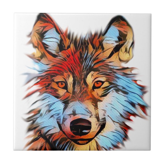 Wildlife Varg Art Kakelplatta (Framsidan)