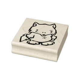 Wildlife Varg Wood Art Frimärke Stämpel