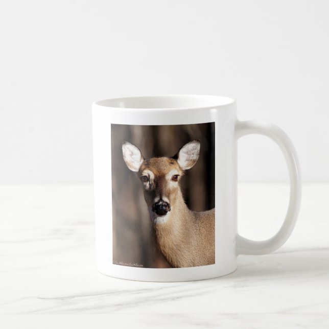 Wildlife Whitetail Hjort Doe Porträtt Kaffemugg (Höger)