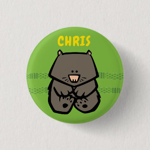 Wildlife Wombat Badge Knapp