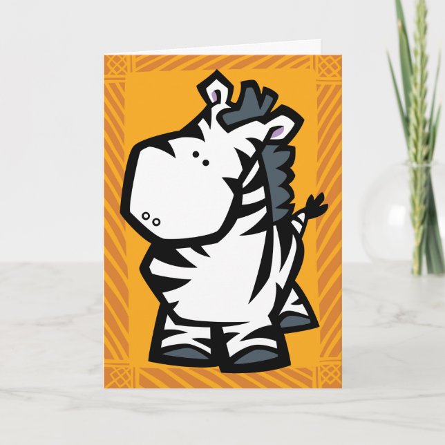 Wildlife Zebra Puzzle Greeting Card Kort (Framsida)