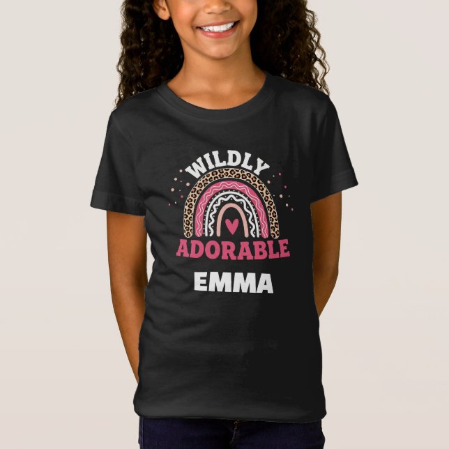 "Wildly Adorable Personalized Girl Tee - Boho Rain (Framsida)