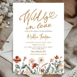 Wildly in Love Fall Wildflower Bridal Shower Inbjudningar