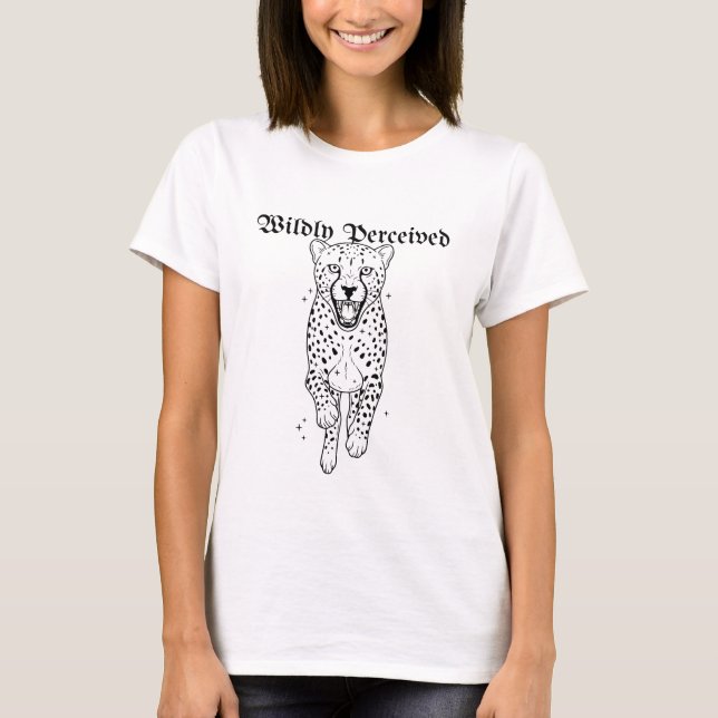 Wildly Perceived — Cheetah Gothic Blackletter T Shirt (Framsida)