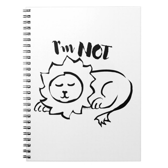 Wildly Punny — I’m Not Lion Minimalist Lion Art Anteckningsbok (Framsidan)