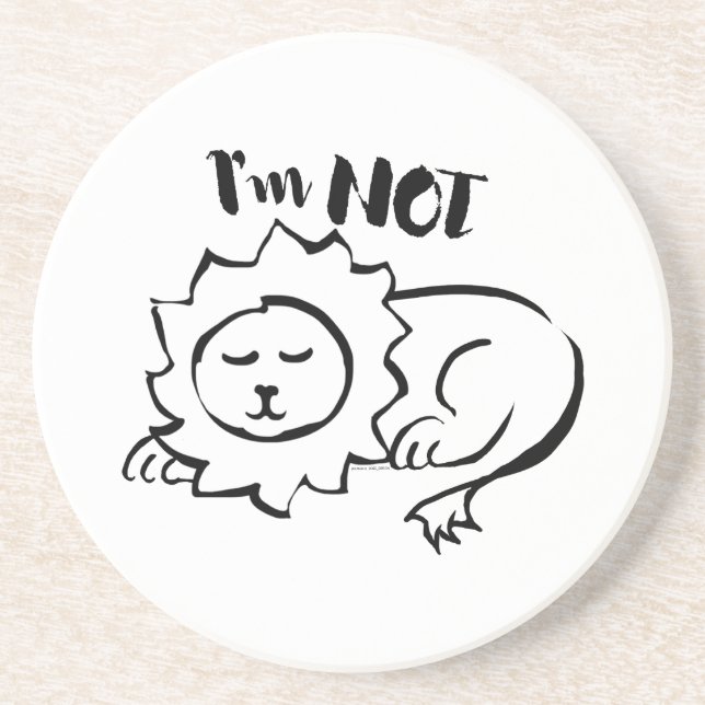 Wildly Punny — I’m Not Lion Minimalist Lion Art Underlägg (Framsidan)