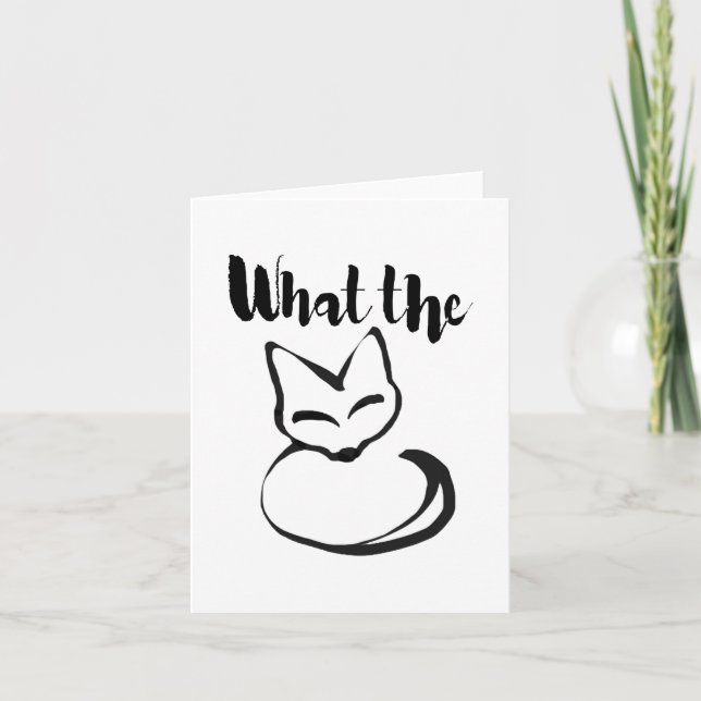 Wildly Punny — What the Fox? Minimalist Pun Art Anteckningskort (Framsida)