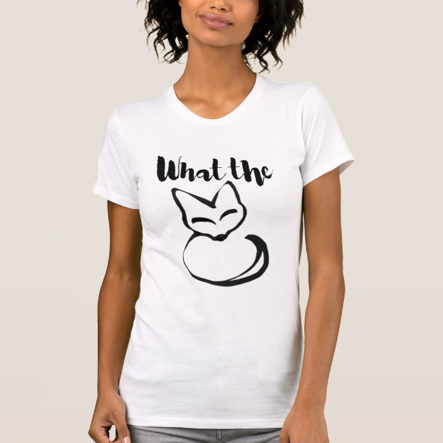 Wildly Punny — What the Fox? Minimalist Pun Art T Shirt (Framsida)