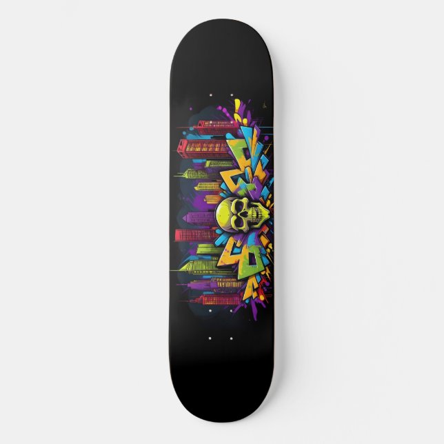 Wildstyle Graffiti 12 Mini Skateboard Bräda 18,5 Cm (Framsida)