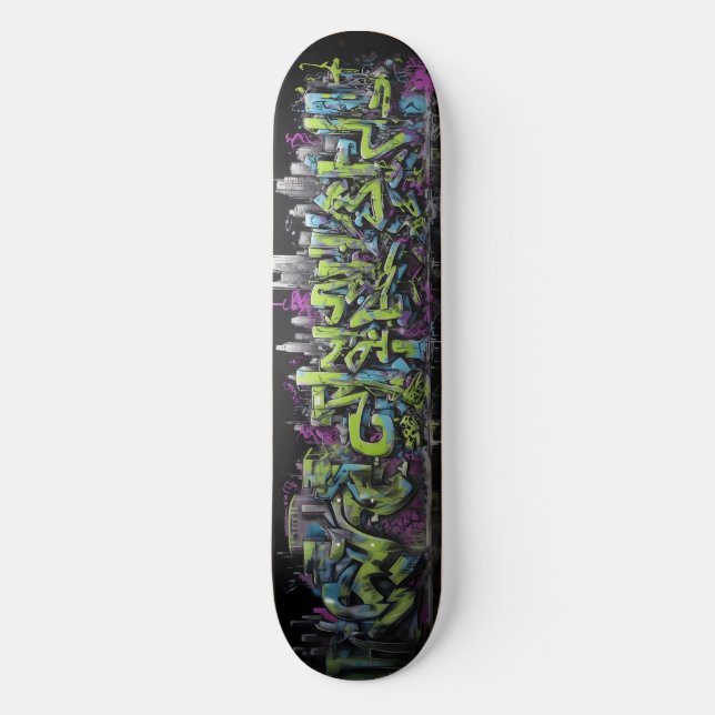Wildstyle Graffiti 1 Mini Skateboard Bräda 18,5 Cm (Framsida)