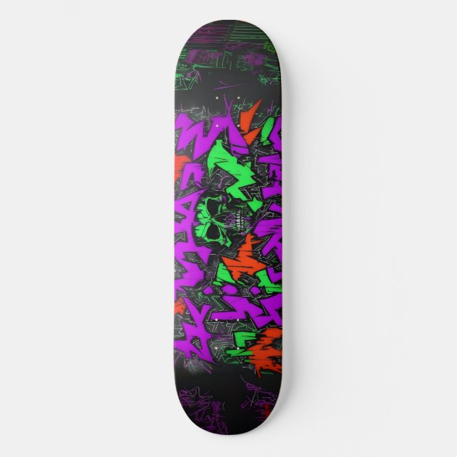 Wildstyle Graffiti 4 Mini Skateboard Bräda 18,5 Cm (Framsida)