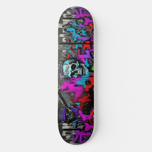 Wildstyle Graffiti 5 Mini Skateboard Bräda 18,5 Cm (Framsida)