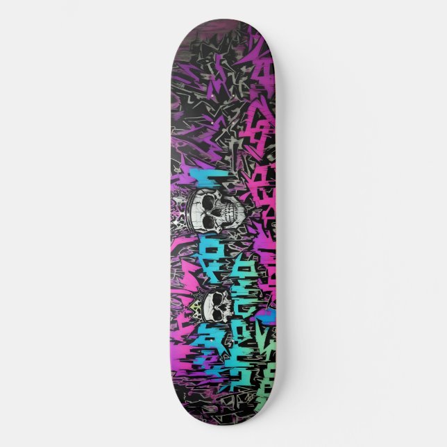 Wildstyle Graffiti 6 Mini Skateboard Bräda 18,5 Cm (Framsida)