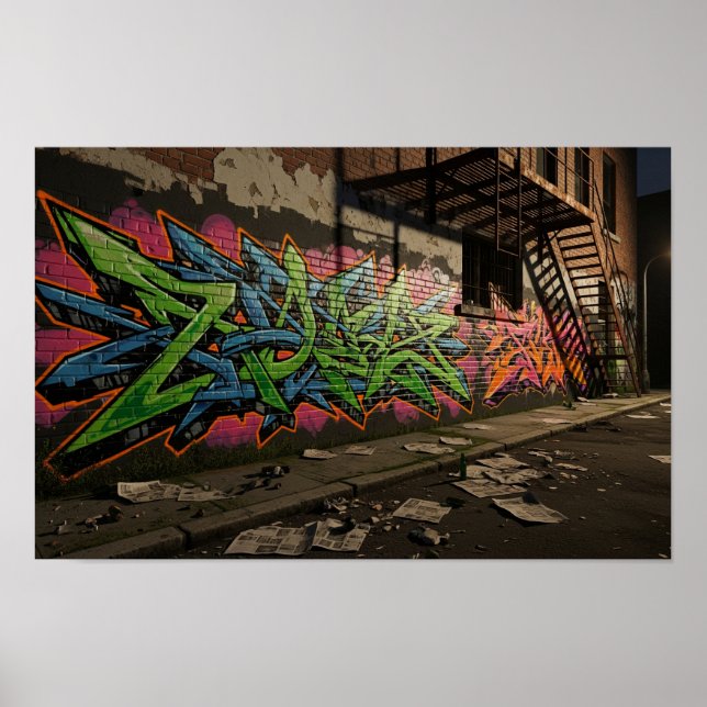 Wildstyle Graffiti Mural Poster (Framsidan)