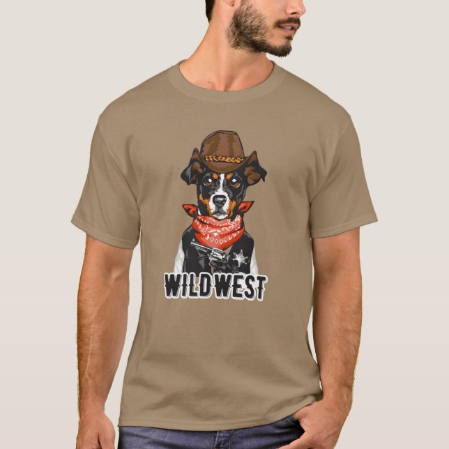 WildWest Funny Animals vintage T Shirt (Framsida)