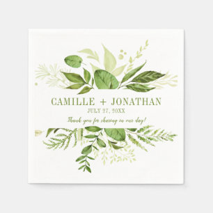 Wildwood Botanical Rustic Greenery Reception Pappersservett