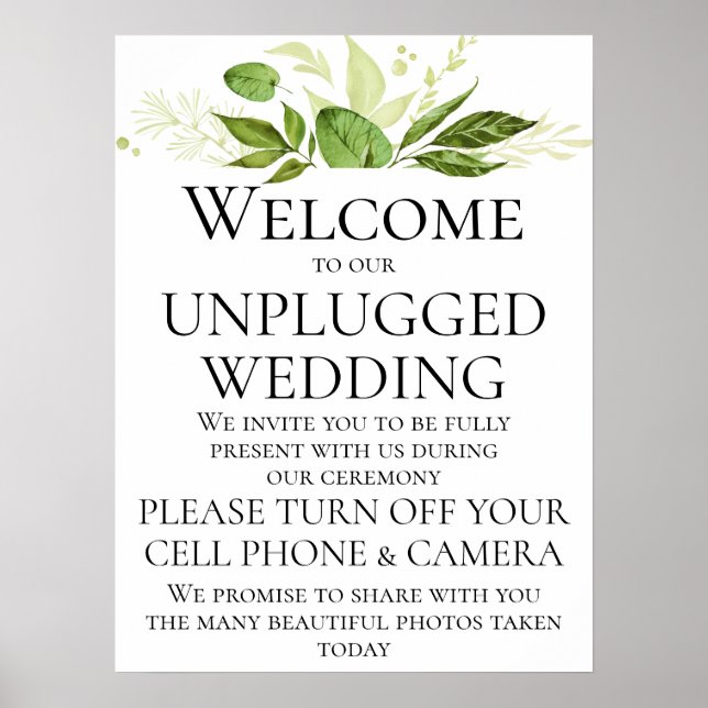 Wildwood Botanicals Unplugged Bröllop Ceremony Poster (Framsidan)