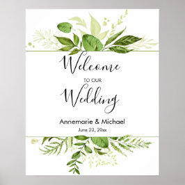 Wildwood Botanicals Välkommen Bröllop Sign Poster