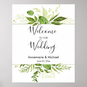 Wildwood Botanicals Välkommen Bröllop Sign Poster
