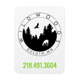 Wildwood Logotyp Magnet med Mobilt nummer