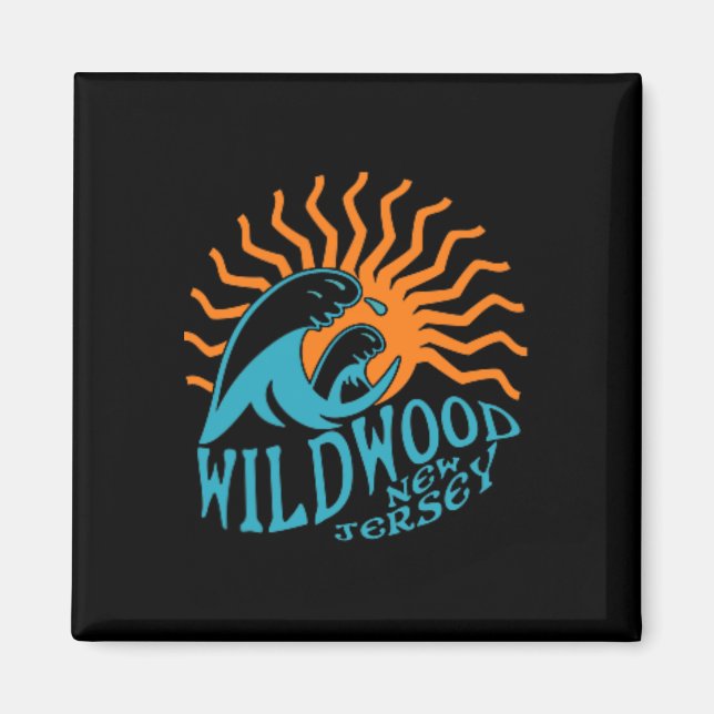 Wildwood New jersey Beach Front and Back and Back Magnet (Framsidan)