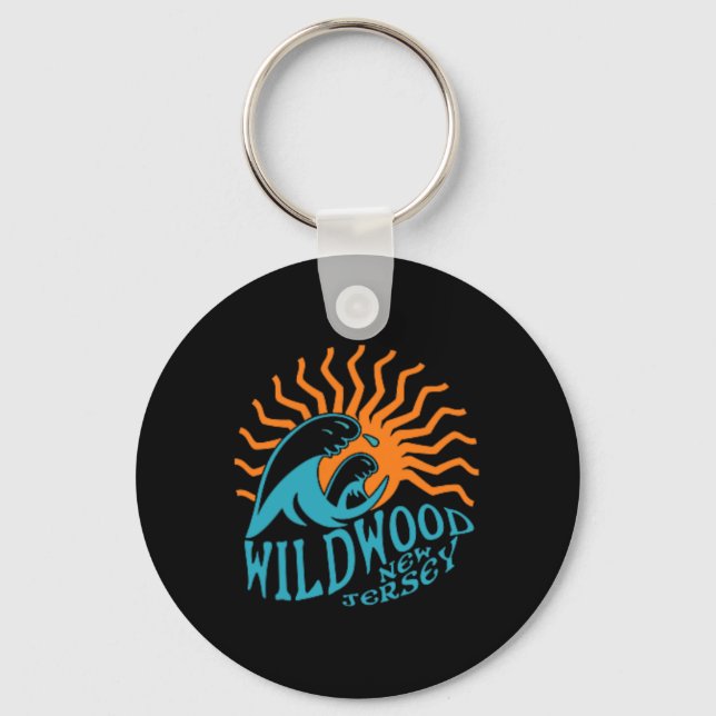 Wildwood New jersey Beach Front and Back and Back Nyckelring (Framsida)