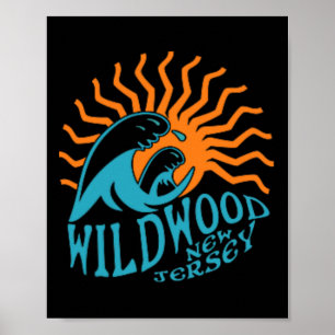 Wildwood New jersey Beach Front and Back and Back Poster