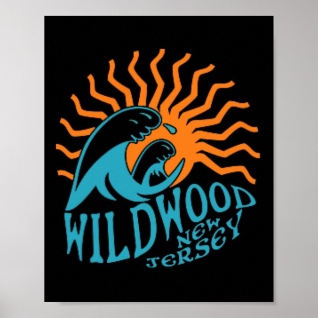 Wildwood New jersey Beach Front and Back and Back Poster (Framsidan)
