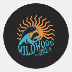 Wildwood New jersey Beach Front and Back and Back Runt Klistermärke