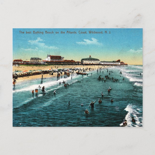 Wildwood, New jersey, Vintage Vykort (Framsida)