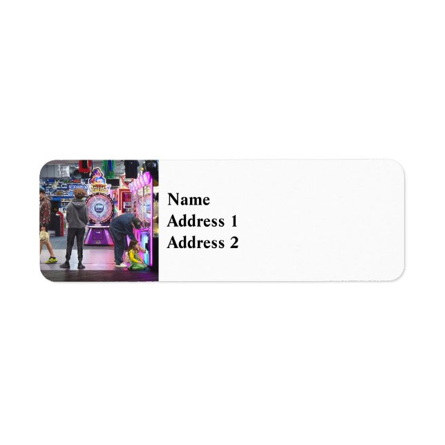 Wildwood NJ Boardwalk Arkadhall Returadress Etikett (Framsidan)
