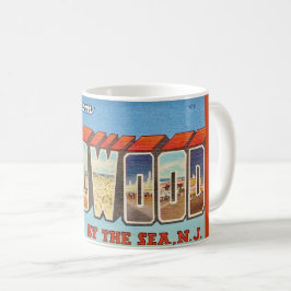 Wildwood NJ gammal vykortsmugg Kaffemugg
