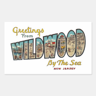 Wildwood NJ Rektangulärt Klistermärke