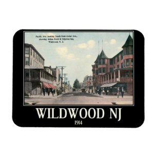 Wildwood NJ, Street View, 1914, Vintage Stil Magnet