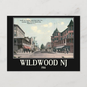 Wildwood NJ, Street View, 1914, Vintage Vykort