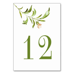 Wildwood Rustic Blommigt Greenery Minimalist Bordsnummer