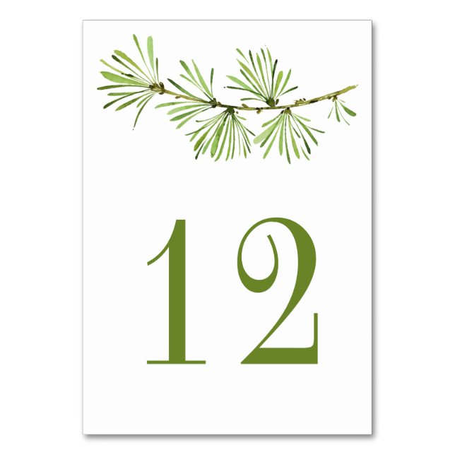Wildwood Rustic Minimalist Gräs Gren | Bordsnummer (Framsidan)