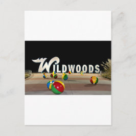 Wildwoods-skylt i Wildwood New Jersey Vykort