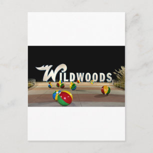 Wildwoods-skylt i Wildwood New Jersey Vykort
