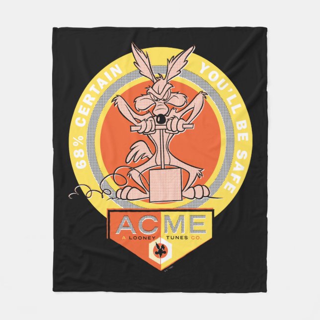 WILE E. COYOTE™ Acme - 68% Säker på att Du Kommer  Fleecefilt (Framsidan)