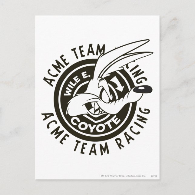 WILE E. COYOTE™ Acme Team Racing B/Sv Vykort (Framsida)