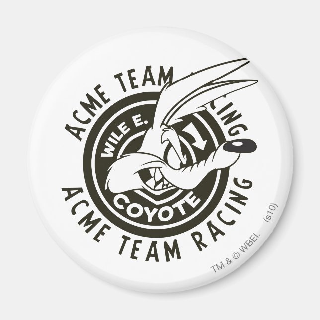 WILE E. COYOTE™ Acme Team Racing B/W Magnet (Framsidan)