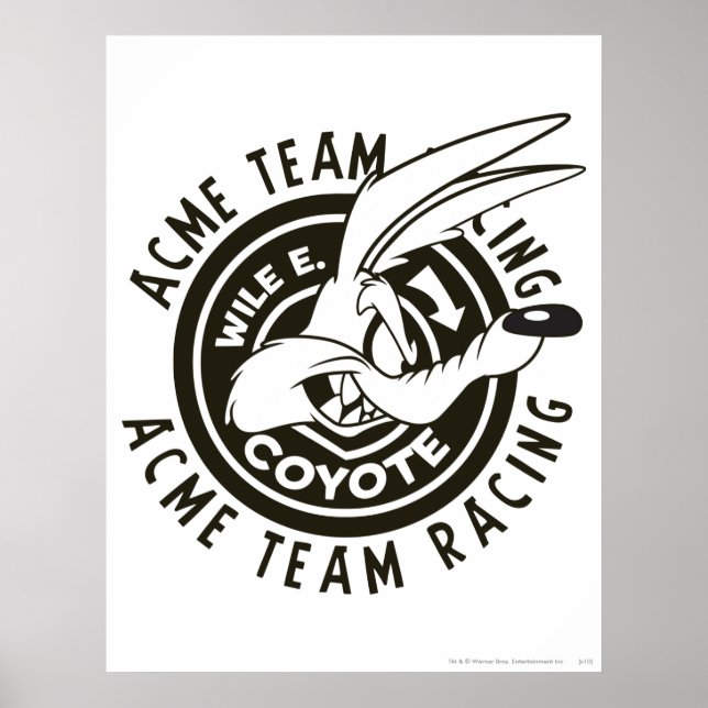 WILE E. COYOTE™ Acme Team Racing B/W Poster (Framsidan)